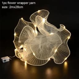 LED Flower Wrapping Paper With Lights Lace Mesh Wave Yarn Florist Bouquet Packaging Decoration Wedding Birthday Valentines Gifts