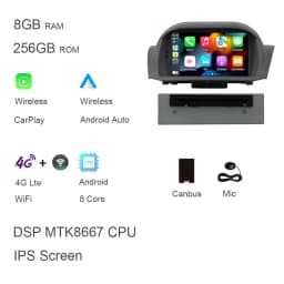 Android 13.0 CarPlay Car Multimedia Player 8G 256G GPS Navigation RDS 4G WiFi Bluetooth DSP Car Radio For Ford Fiesta 2013-2016