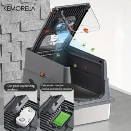 Upgraded Extra Large Enclosed Cat Litter Box with Durable Stainless Steel Base Removable Top for Semi-Enclosed Design High Fence