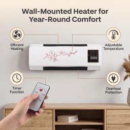 Cooling Heating Fan Electric Air Conditioner Fan Wall Mount Easy Temperature Timer Heating and Cooling Fan