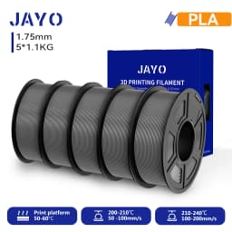 JAYO 3D PETG/PLA/PLA+ Filament 1.75mm +/-0.02mm PLA Filament 5 Rolls For Bambu FDM 3D Printer Neatly Wound 3D Printing Material