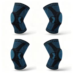 Pack of 2 Anti-Slip Grip Knitted Pattern Polyester Blend Knee Compression Sleeves - Patella Support Pads, Breathable Sports Protectors for Men & Women with Knee Pain Relief, Pack Of Two