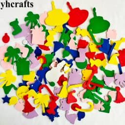 100PCS Glitter Christmas Tree Snowflake Foam stickers Xmas Crafts Activity Items Kids Room Decoration Party Favor Reward Label