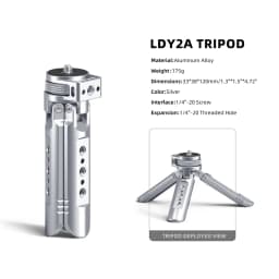LEAPLIGHT Aluminum Mini Tripod for DJI Osmo Pocket 3/4/4P/360LunaUltra Camera Tripod Handheld Grip w 360° BallHead+Phone Stand
