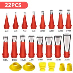 22/32PCS Universal Integrated Rubber Nozzle Tool Kit Stainless Steel Caulk Nozzle Tips Applicator Glue Silicone Caulking Tools