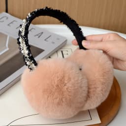 Natural 100% Rex Rabbit Fur Earmuffs Y2k Ear Muffs for Women Winter Apparel Accessories Headphones Cute Fur Earmuffs for Kids