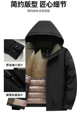 Men New Thickened Hooded Cotton Coat Men Warm Business Casual Long Parkas Men Winter Parkas Suitable For Middle Aged Elderly