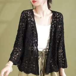 Spring Summer Women's Thin Hollow Knit Cardigan Korean Fashion Top Short Loose Air-conditioned Sunscreen Shirt Grace New