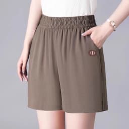Ice Silk Casual Bloom Short Pants Women's High Waist Loose Thin Wide Leg Five-Quarter Length Commute Style Korean Fashion