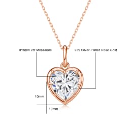 Heart Shape Necklace Pendant 2CT D Color Moissanite 14K Gold Filled for Girlfriend Fiancée Gift Valentine's Day Gifts Romantic
