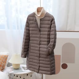Women Lightweight Duck Down Jacket Long Round Neck Fashion Winter Coat Warm Casual Outfit Woman Clothing chaqueta plumas JK-247