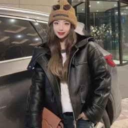 Autumn Winter Niche Unique Chic Top French Small Fragrant Celebrity Design Sense Korean Hooded Leather Jacket Short Coat Women