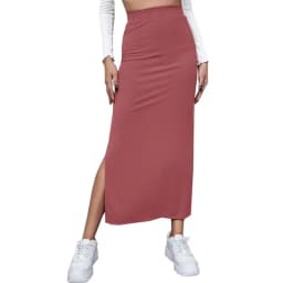 Summer 2026 New High-Waisted Girls Buttocks Split Long Skirt Sexy Spice Girl Pure Sensual Woman in the Long-Ribbed Skirt