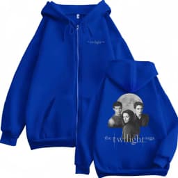 Twilight Vampire Robert Pattinson Edward Cullen Bella Jacob Black Print Zipper Hoodie Men Women Casual Oversized Zip Up Jacket