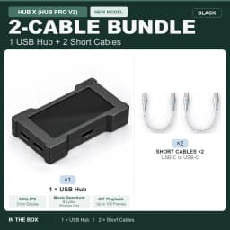 HMLAB ZNEO Gaming USB Hub - 2-to-3 Port, 8K Hz, Independent Power, With Screen, Trendy for Gaming Ambience Desk Setup