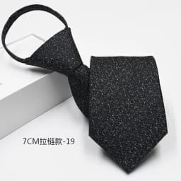 New 7cm Mens Tie Pre-tied Easy Wear Neck Tie Business Wedding Zipper Lazy Pre-tied Korean Style Striped Plaid Solid Necktie