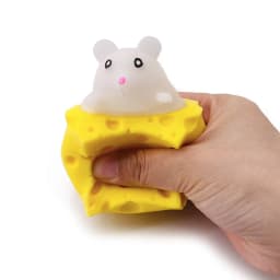 4CM Stress-relieving Pet Cheese Mouse Cheese Pinch Fun Stress Ball Vent Squirrel Cup Prank Toy Fidget Toys