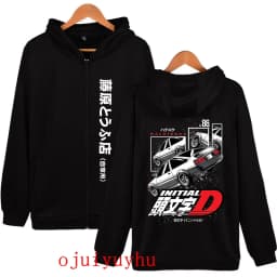 AE86 Zip Up Hoodies Initial D Korean Style Zippper Jackets Sweatshirts Anime Gothic Y2k Pullovers Mange Vintage Streetwear