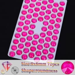 VC Neon Fluorescent Roundness Sew on Rhinestone Roundness Sewing Diamond Glass Diamond Flatback DIY Accessories Wedding
