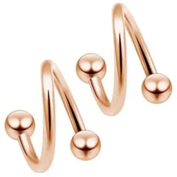1Pair Surgical Steel Spiral Twisted Lip Ring Nose Rings 16 Gauge Ear Cartilage Helix Piercing Body Accessories Jewelry