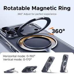 UGREEN for iPhone 17 Pro Max 360° Magnetic Stand Case Cover for iPhone 17pro for Magsafe Rotatable Magnet Kickstand Case