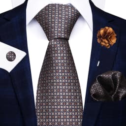 New Style 8 CM Red Paisley Tie Handkerchief Cufflink Pin Set For Men Necktie Clothing Accessories Wedding Gravatas Fit Party