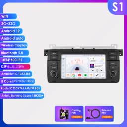 2Din Android 12 CarPlay Android Auto Radio For BMW E46 M3 318/320/325/330/335 Rover 75 Coupe Car Multimedia GPS 4G autoradio