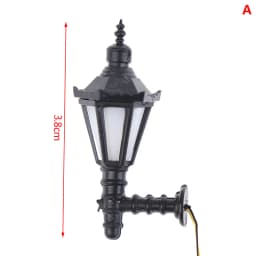 1:87 Scale Model Warm White LED Street Lamp Posts, Dollhouse Ceiling Decor; Miniature Wall Lighting