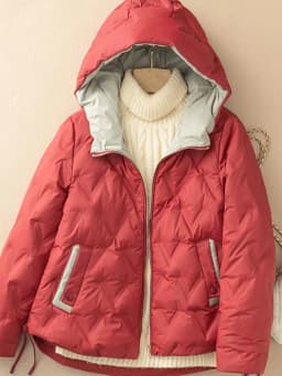 Schinteon Women 90% White Duck Down Jacket Loose Casual Autumn Winter Outwear Patchwork Coat with Hood 2026 New Arrival