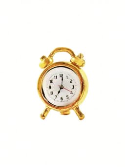 A Miniature Metal Clock for a Dollhouse: 1/12 Scale Realistic Bedroom Scene Decoration Model (Stickers Are Random)