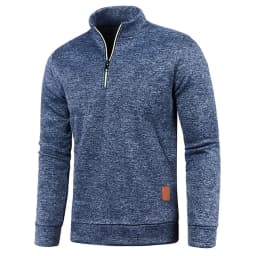 Men's Sweatshirts Half Zipper Pullover Male Long Sleeve Flleece Sweater Standcollar Snowflakes Hoodies Men Clothes