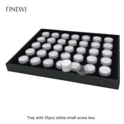 Novel Gem Jar Display Gemstone Insert Tray Jewelry Charms Beads Organizer White Foam Round Box Liner Show Case Holder Wholesale