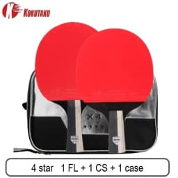 KOKUTAKU ITTF Professional 4/5/6 Star Ping Pong Racket Carbon Table Tennis Racket Bat Paddle Set Pimples In Rubber With Bag