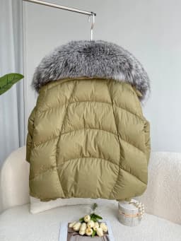 Female Large Fox Fur Collar Outerwear Thick Warm Fur Real Fur Coat Winter Jacket Women White Duck Down Jackets Hooded