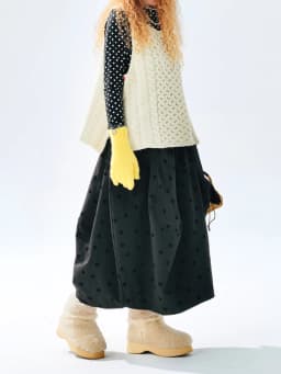 Retro Polka Dot Midi Skirt Loose & Slim - fitting A - line Daily Streetwear Casual & Free 255264