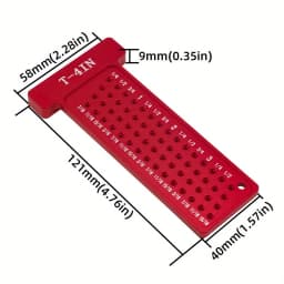 Woodworking Scribe Metric/Inch T-Square Hole Pocket Ruler Aluminum Line Drawing Gauge Carpenter Right Angle Protractor Layout