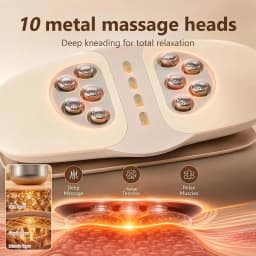 Electric Lumbar Traction Device Wireless Waist Back Massager Back Stretcher with 10 Metal Heads Deep Kneading for Total Relax