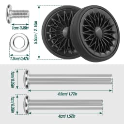 8Pcs Black Luggage Wheel Replacement with Screw Travel Suitcase Wheel Replacement Suitcase Parts 55mm Axles Caster Repair Kit