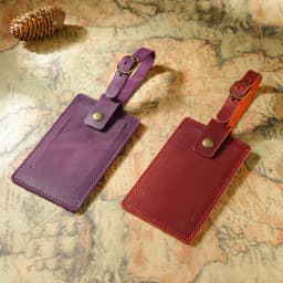 Vintage Leather Luggage Tag, Premium Full-Grain Leather Travel Tag, Creative Gift for Travelers, 11x7x5cm 40g