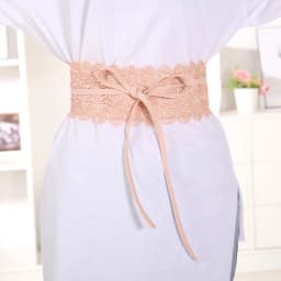 Boho Style Soft Lace Waist Belt Wide Self Tie Bow Tie Belt Wrap Around Cinched Waistband Corset Belt for Dresses