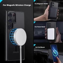For Magsafe Translucent Case For Samsung Galaxy S26 S25 FE S24 Ultra S23 S22 Plus Shockproof Magnetic Wireless Charging Cover