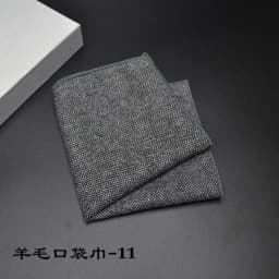 23*23CM New Vintage Wool Pocket Square Plaid Black Handkerchief Men's Business Suit Tie Accessories Scarf Hankies Tuxedo Cravat