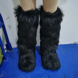 New Woman Boots High Boots Over-the-knee Fur Snow Boots Women's Fashion Warm Wool-like Boots Plus Velvet Padded Winter Boots