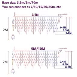 Remote Icicle String Lights LED Fairy Lights Garland For New Year Party Wedding Garden Terrace Christmas Decoration Lamps
