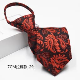 New 7cm Mens Tie Pre-tied Easy Wear Neck Tie Business Wedding Zipper Lazy Pre-tied Korean Style Striped Plaid Solid Necktie