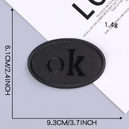Self Adhesive Small Black Embroidery Patches for Clothing Jeans Iron on Clothes Sticker OK Sport Letter Applique DIY Hole Repair