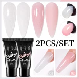 AWStorG Hema Free Poly Nail Gel 30ML Acrylic Gel Finger Extension Transparent Nail Art Extension Quick Building Soak Off UV