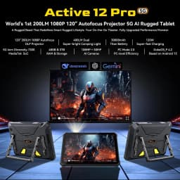 Blackview Active 12 Pro Projector Rugged Tablet 12GB+256GB 11'' FHD+IPS Dimensity 7300 Android 15 30000mAh Bettery Google Play