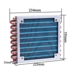Small Shell Condenser Radiator Refrigerator Freezer Air-cooled Water-cooled Aluminum Fin and Copper Tube Heat Exchanger with Fan