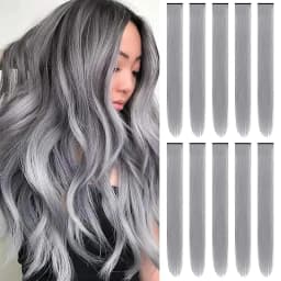1 5 11 Pcs/lot Clip in Hair Extensions Multi-Colors Highlights Synthetic Hair 22 inch Rainbow Hairpieces for Girls Women Kids